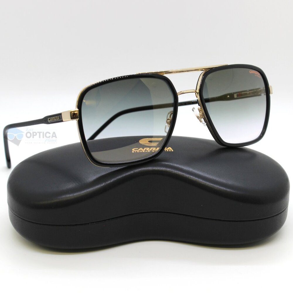 NEW Carrera 256/S Sunglasses Gold Black / Green Shaded Gold Mirror RHL Authentic